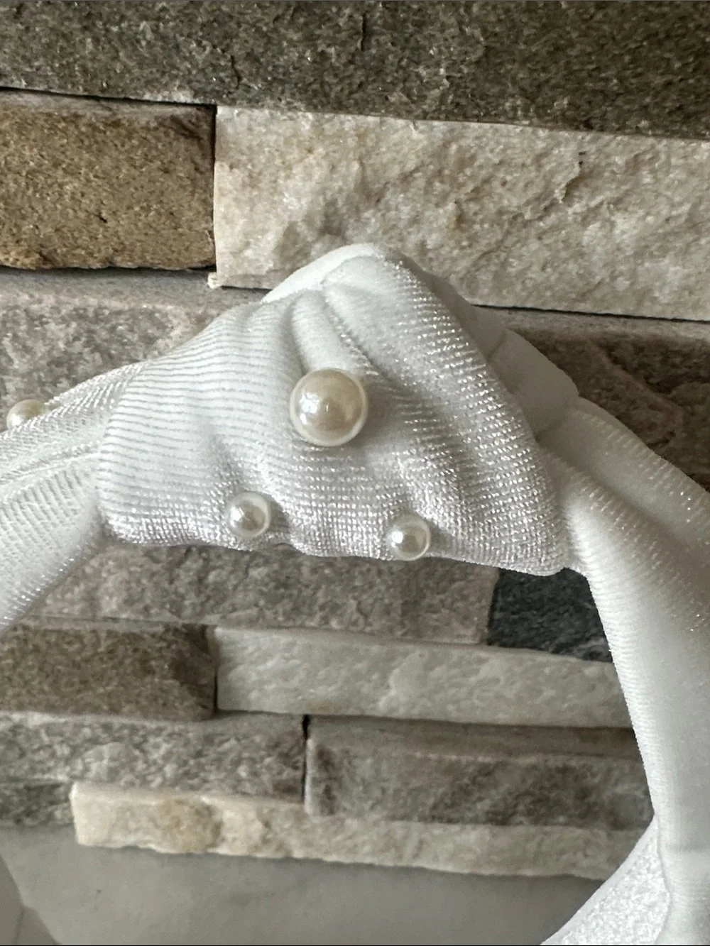 Pearlized Velvet Knot Headband